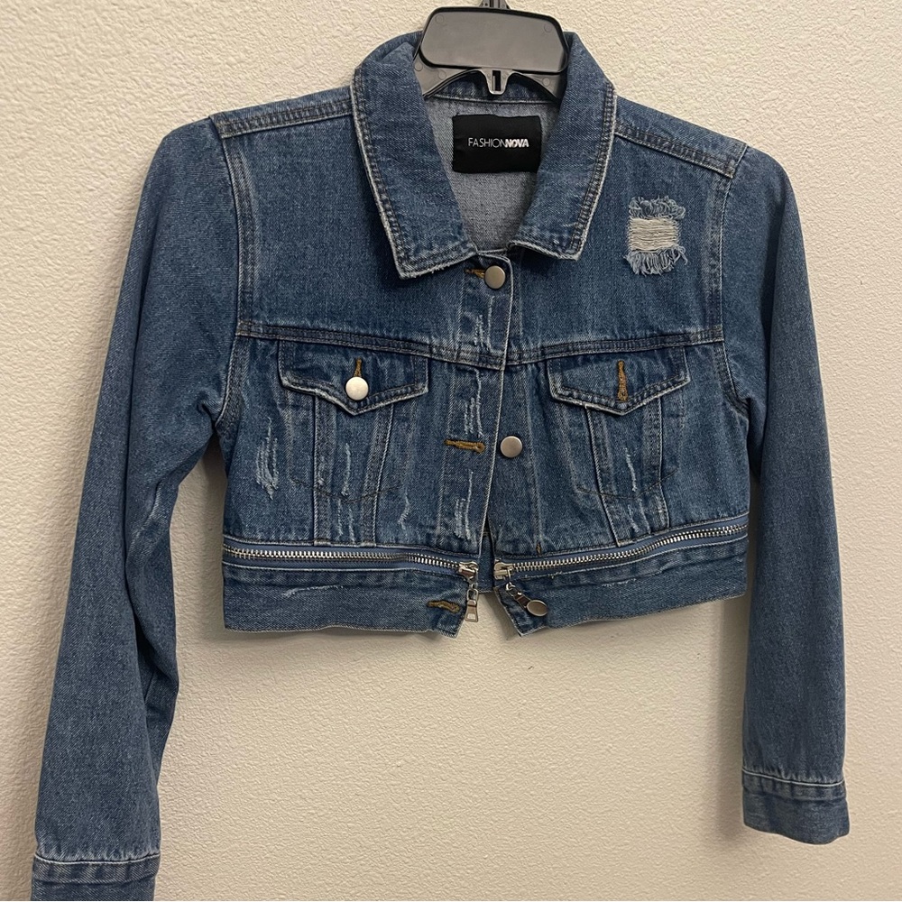 cropped jean jacket